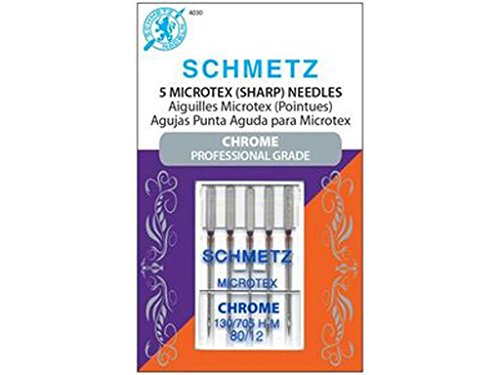 Schmetz SCH4030 5 Piece Needle Chrome Microtex, Size 80/12