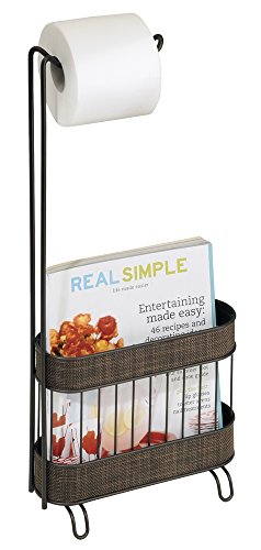 Mdesign Free Standing Toilet Paper Holder And Newspaper Book