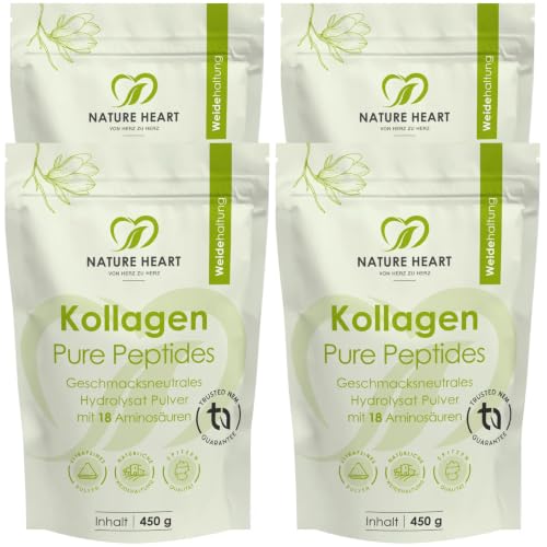 Nature Heart Kollagen Pure Peptides Pulver 4 Stück - 1800g