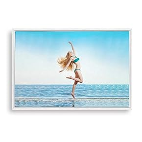 Framed Canvas Wall Art Bikini Beauty and Sea Canvas Prints Home Artwork Decoration for Living Room,Bedroom - 16x24 inches