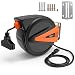 Cord Reel, Tacklife 50+4.5ft Retractable Extension Cord Reel / 14AWG, 3C SJTOW/Triple Tap Connector/Easy and Effortless Chute Mounting Bracket/for Tools Room and the Automotive Industry丨GCR2A