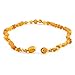 Baltic Amber Teething Necklace - Handmade in Lithuania - Lab-Tested Authentic - Comes with Silicone Teething Pendant (12.5 inches - Standard, Honey - Raw Unpolished)