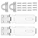 2 PCS 3 Inch Door Hasp Latch, KINJOEK Stainless Steel Padlock Hasp, 2mm Extra Thick Security Door Clasp for Push Sliding Barn