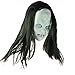 Exteren Halloween Horror Long Hair Witch Full Face Latex Mask Hot Festival Party Dolls (White)