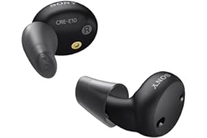Sony CRE-E10 Self-Fitting OTC Hearing Aids for Mild to Moderate Hearing Loss, Prescription-Grade Sound Quality, Comfortable Earbud Design, Bluetooth Enabled for iOS, and Rechargeable Battery, Black