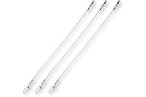 Tooth Shield Tackle Wahoo Cable Rig 3 Pack 280 lb Premium 7x7 49 Strand Stainless Steel Cable Wire Big Game Offshore Saltwater Fishing Leader Wahoo Trolling Rigs Lures Made in The USA