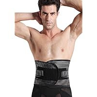 Panegy Mens Waist Trainer Recovery Belly Band Abdominal Binder Lower Back Support for Scoliosis Hernias Black Tag M/US S