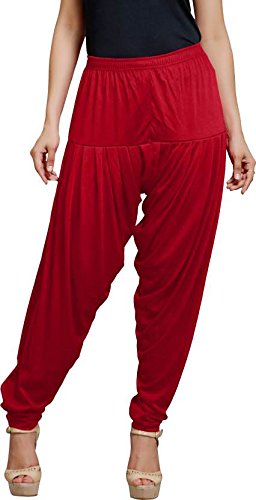 trigger women's viscose cotton patiala pant(dark red)