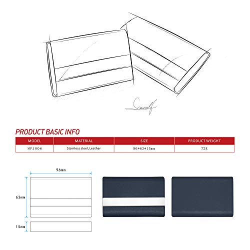 image for Padike Business Card Holder, Business Card Case Luxury PU Leather & St