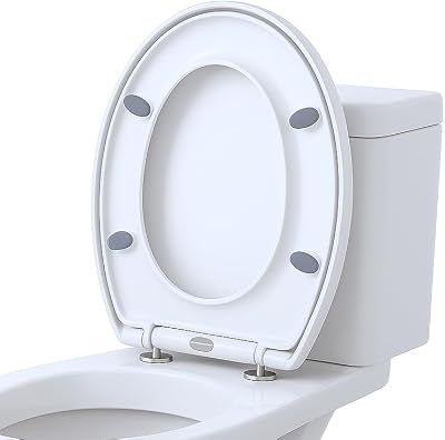 Harbour Housewares Soft Close Toilet Seat Oval White Duraplast Hinges