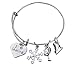 Infinity Collection Figure Skating Bracelet Jewelry | Adjustable Silver Plated Bangle Bracelet | Ice Skate Charm Bracelet | Best Gift for Figure Skating Player and Team