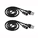 Pebble 2 Charger Cable, Threeeggs Replacement Charger Charging Cable Cord for Pebble 2 Smart Watch (Black - Pack of 2)