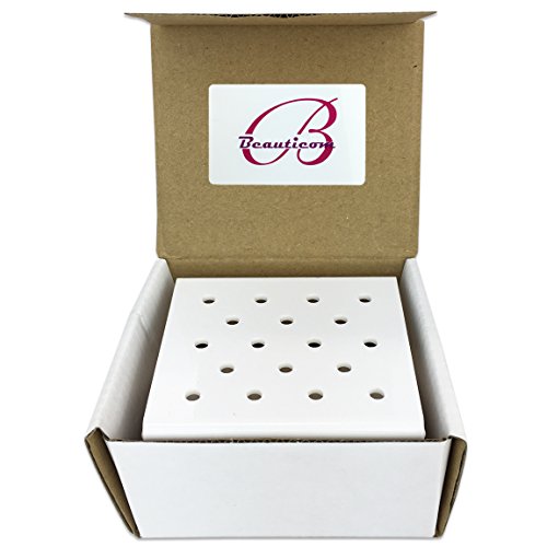 Beauticom 18 Piece White Plastic Nail Tip Sticks With Display Stand Set