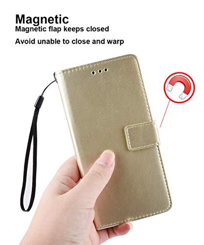 MingMing Case for LG Q7, Protective Case with TPU Shell, Folding Stand, Card Slot, Book Flip Phone Cover Case for LG Q7, Black