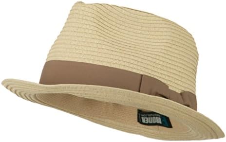 e4Hats.com Big Size Grosgrain Ribbon Braided Straw Fedora