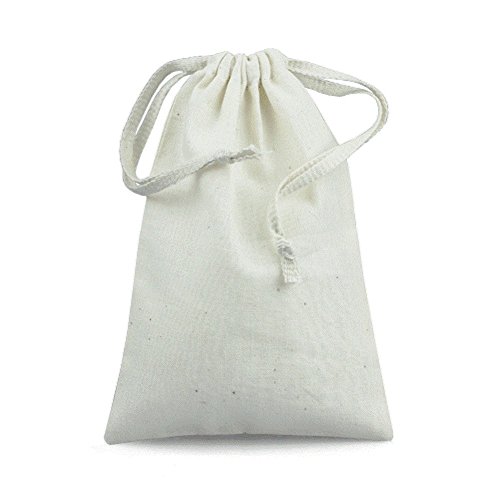 ToteBagFactoryCotton Drawstring Muslin Pouches Drawstring Favor Bags (Pack of 12) (4" x 6")