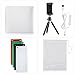 Photo Light Box Photography, Foldable & Portable Mini Photo Studio Lighting Box Kit - Built-in Adjustable LED Strips - 4 Colors Backdrops - Phone Tripod - Switch USB Cable