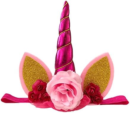 Unicorn Headband Unicorn Birthday Rose Flower Headband Unicorn Party Halloween Christmas Animal Ears ruiqi