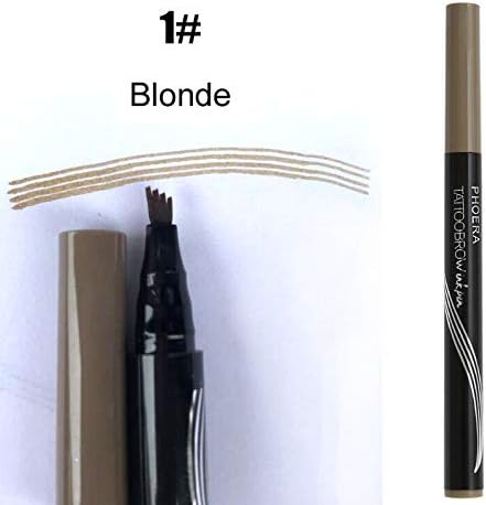 Latest Brand 4 Way Tip Liquid Eyebrow Pen Tatoo 4 Fork Head Liquid Eye Brow Eyebrow Enhancer Dye Tint Pencil Waterproof color 1 Blonde