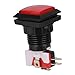 Red and Black 33 x 33mm Square Shape LED Illuminated Push Button Large Machinery 12V Switch Pack of 5