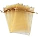 COTOSEY Gold 60Pcs Sheer Organza Drawstring Pouches Gift Bags 6x9 Inches (Gold 60Pcs 6x9)