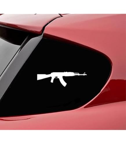 Ak-47 Creative Vinyl Radium Sticker - 10cm X 10cm ( Best For Bikes