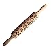 Snowflake Wooden Engraved Rolling Pin Embossed Dough Roller for Cookies and Pizza Christmas Gift