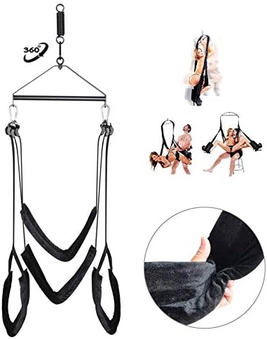 Xmoper 3rd Generation Swivel-Swing Set 360 Degree Spinning & Luxury Heavy Duty Toys for Couple-Romance Support 800 lb Capacity (Black)