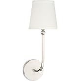 Capital Lighting 619311PN-674 Dawson Decorative White Fabric Stay-Straight Shade Wall Sconce, 1-Light 60 Watt, 17" H x 6" W, 