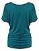 MBJ WT817 Womens Dolman Drape Top with Side Shirring XXXL Teal