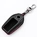 Royalfox(TM Luxury 3 4 Buttons Genuine Leather Smart keyless Entry Remote Key Fob case Cover for BMW 1 2 3 4 5 6 7 Series,BMW x1 x2 x3 x4 x5 x6,with Keychain (black04)