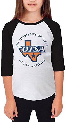 Hotboy19 Youth Girls Texas At San Antonio Raglan 3/4 Sleeve T-Shirt Black Size XL