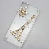 niceeshop(TM) 3D Bling Eiffel Tower Diamond Rhinestone Crystal Hard Case Cover for Apple iPod Touch5+Screen Protector
