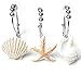 Love Creative Double RUSTPROOF Shower Curtain Hooks Rings Resin Starfish Shell STAINLESS STEEL Shower Curtain Hooks Rings Easy Glide 12 Count