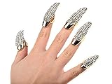 5X False Nail Clear Crystal Claw Paw Talon Finger RING