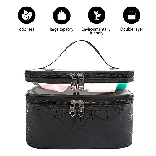 Amazon Brand-Eono Women Travel Makeup Bag Diamond Lattice Cosmetic Bag Make up Case Organizer for Girls