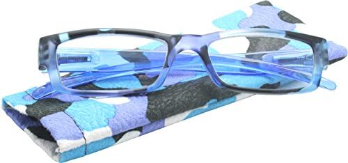 True Gear iShield Block Blue Light Computer Anti Reflective and UV Block Camo Blue Reading Glasses +1.75 with Stylus Pen Combo