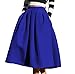 Face N Face Women's High Waisted A line Street Skirt Skater Pleated Full Midi Skirt X-Large Blue