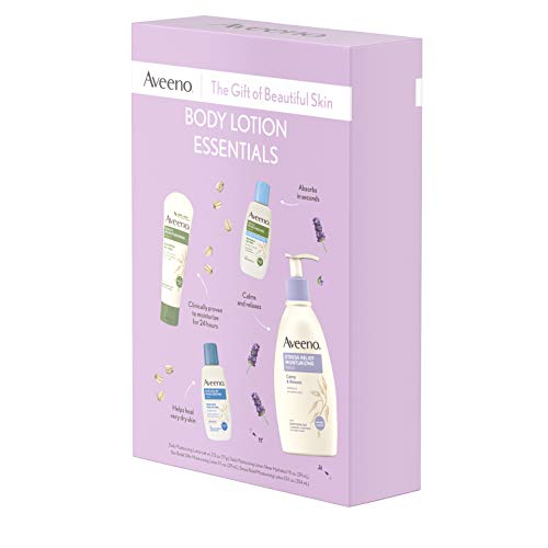 Aveeno Body Lotion Essentials Skincare Gift Set for Women with Stress