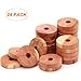 Coolrunner 24 Pack Simulation Cedar Fresh Red Cedar Wood Rings, Aromatic Blocks, 100% Natural Wood Hangers for Closets and Drawers, Clothes Storage Protector