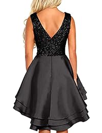 Diukia vestido sexy sin mangas con corazón roto con lentejuelas doradas de varias capas para fiesta de noche, club, cóctel, patinador