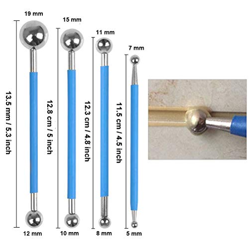 VERNUOS Caulking Tool Kit, 3 in 1 Silicone Caulking Tools,Replace 5 Silicone Pads,Sealant Finishing Tool Grout Scraper,4 Metal Ball Tile Caulk Finishing Tool and Grout Saw for Bathroom,Kitchen,Sink J - Thumbnail 4