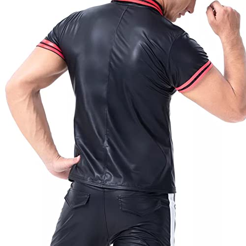 gay sexy lingerie for men Mens Fashion Casual Solid Color Leather Sexy Coat  Sexy Leather Coat Clothes Sexy (Black, XXXL) in Saudi Arabia | Whizz