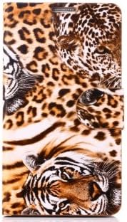 HELPYOU Brown Samsung Note 3 New Fashion Leopard Pattern Flip Stand Pouch Wallet Magnetic Leather Case With Credit Card Holder Cover for Samsung Galaxy Note 3 N9000