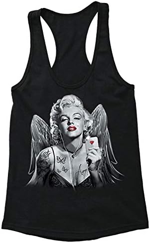 Women's Selfie Angel Wings Marilyn Monroe Racer-Back Tank-Top