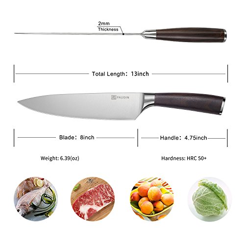 image for Kitchen Knife, N2 PAUDIN 8 inch Chef Knife German Stainless Steel with