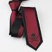 Coachella Ties Skull Pattern Necktie Bordered Skinny Tie Silver and Burgundy (Burgundy)