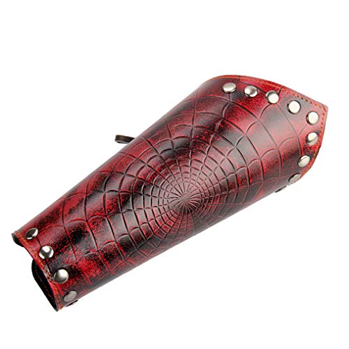 Arm Bracers Leather Armband Guard Spider Web Archery Armguard Medieval Armor Costume Wrist Gauntlet 2PCS