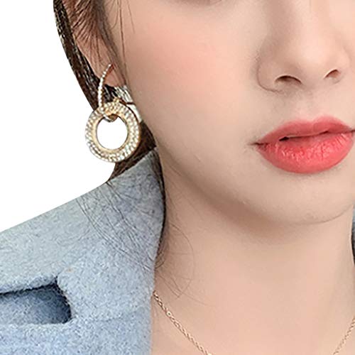 Clearance Deal! Hot Sale! Earring, Fitfulvan 2018 Women Jewelry Rhinestone Austria Crystal Pendant Hoop Earring (Silver-1) - Thumbnail 4