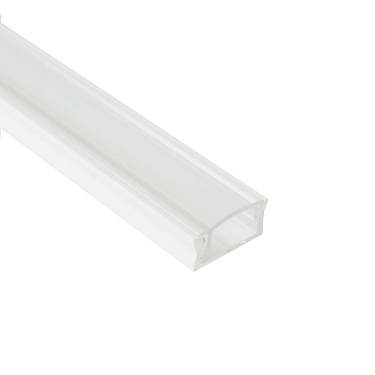 2X 1M/3.3ft Aluminium LED Profile with Cover/Extrusion Channel for 12V 5050 5630 3528 Strip Lights Single Colour RGB White Kitchen Cabinet (White, Transparent Cover)